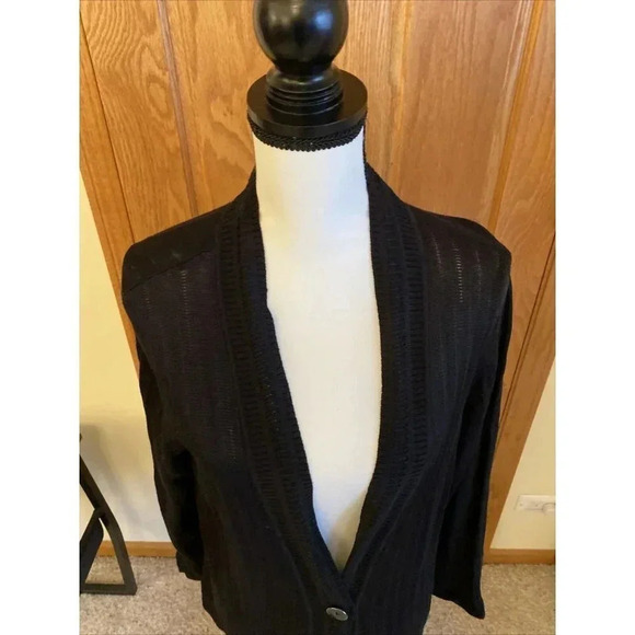 Jones New York XL Black Open Front Cardigan Sweater - Picture 2 of 8